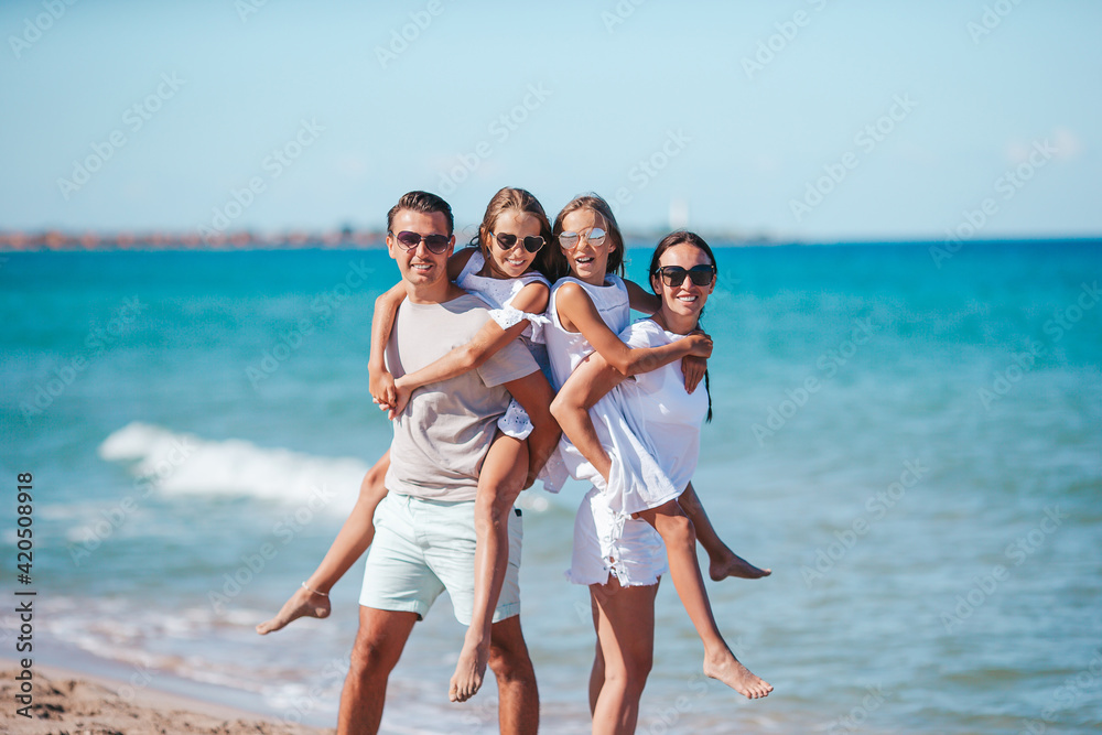 Young family on vacation have a lot of fun Young family on vacation have a lot of fun