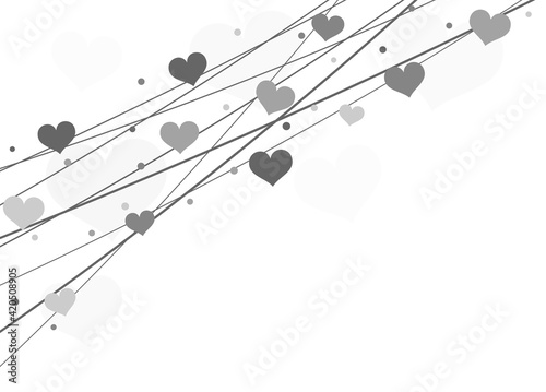 hearts on strings background for valentine's day