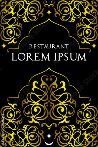 Menu cover design for oriental restaurant.