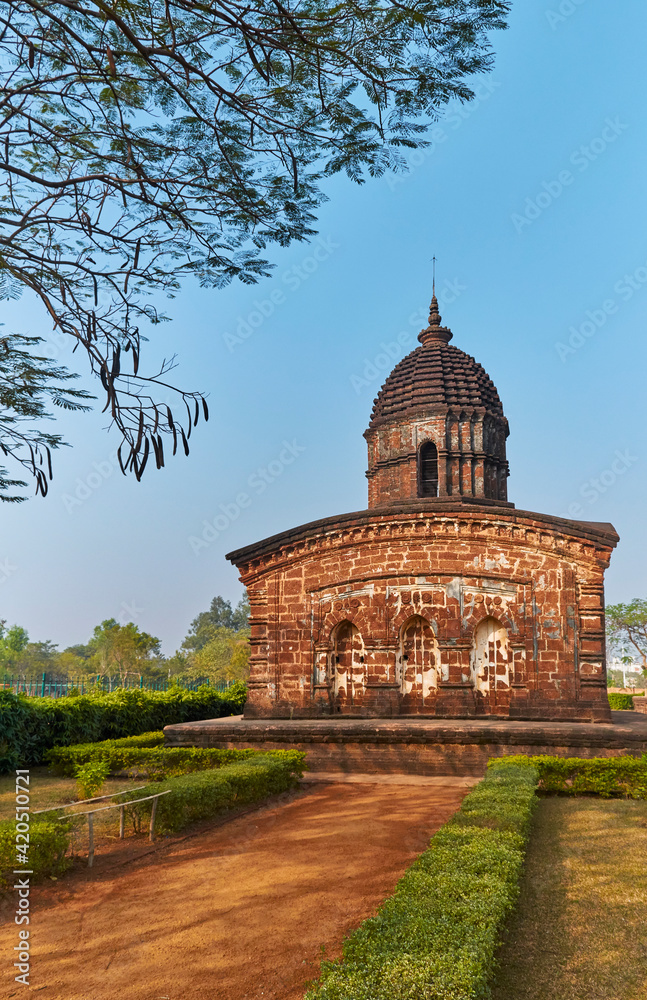 Jor Mandir (twin) temple of Bishnupur, famous for its terracotta temples. One temple is seen in the picture.
