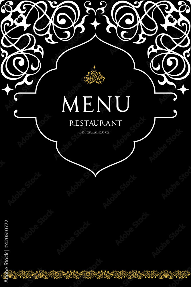 Menu cover design for oriental restaurant.