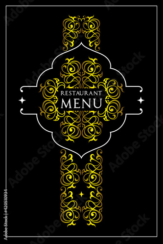 Menu cover design for oriental restaurant.
