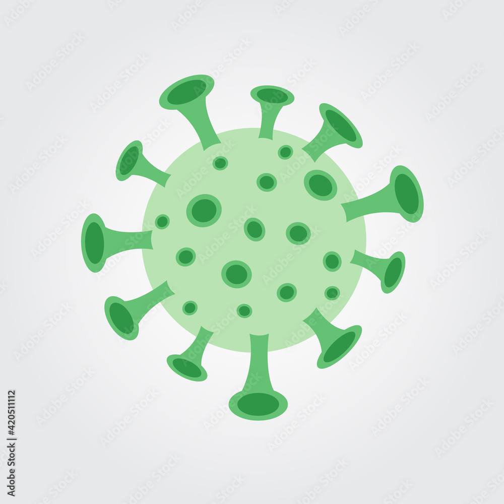 Corona virus icon in flat style. Biological hazard risk symbol. Coronavirus microbe set isolated on white background. Influenza pandemic, Medicine, health or healthcare concept. Corona virus icon in flat style. Biological hazard risk symbol. Coronavirus microbe set isolated on white background. Influenza pandemic, Medicine, health or healthcare concept.