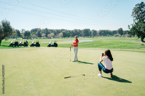 Women during golf match