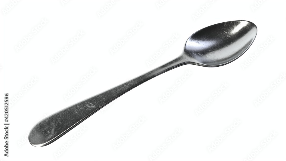 3D render of spoon isolated on white. 3D render of spoon isolated on white.