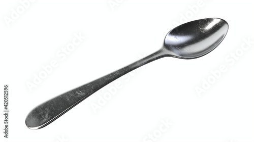 3D render of spoon isolated on white.