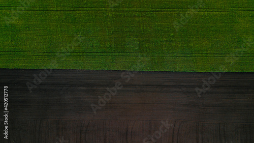 End of the green cropland from above photo