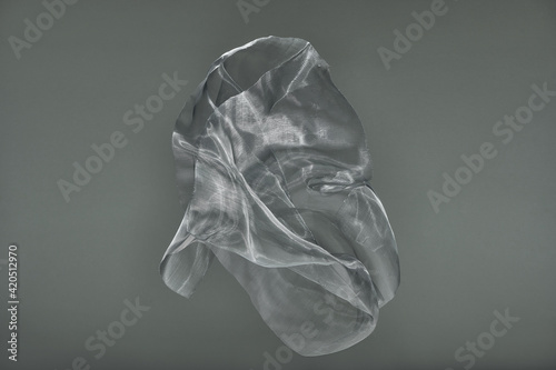 Wrinkled shiny material of silver mesh