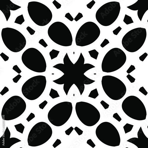 Geometric vector pattern with triangular elements. Seamless abstract ornament for wallpapers and backgrounds. Black and white patterns.