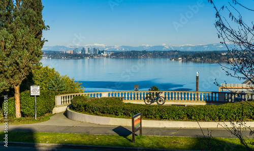 Fence And Bellevue Skyline 2 photo