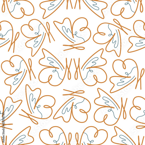 Fashionable seamless pattern with abstract hand drawn shapes, trendy bohemian forms, vector illustration, modern design for textiles