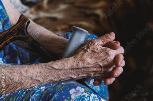 Hands of old woman