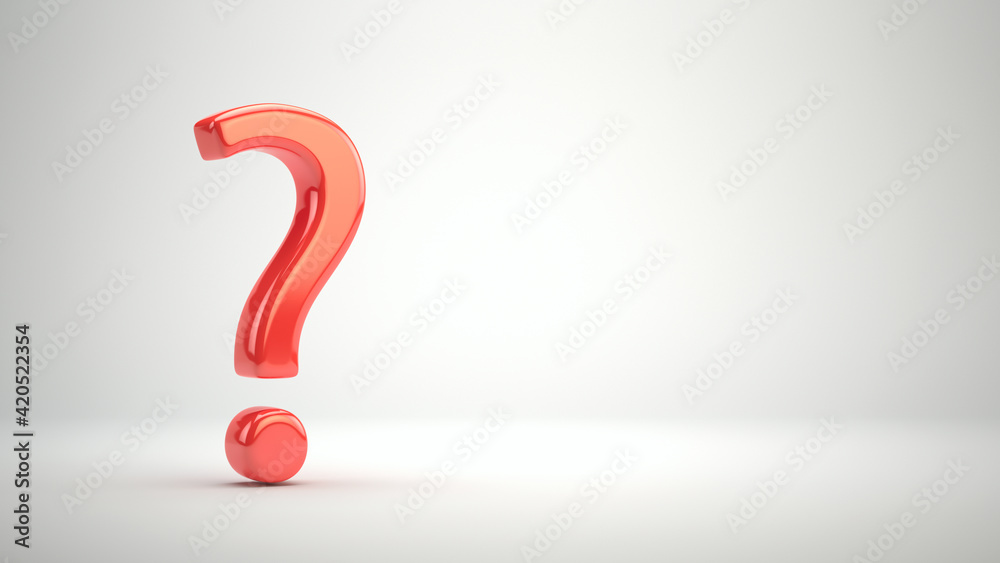 Red Question Mark on gray background - 3d rendering Red Question Mark on gray background - 3d rendering