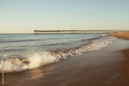 Gentle Ocean Waves Near The Virginia Beach Pier