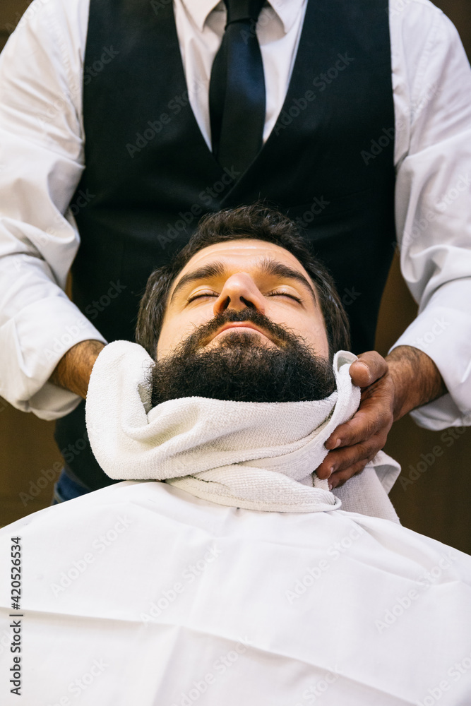 Stylist grooming man Stylist grooming man