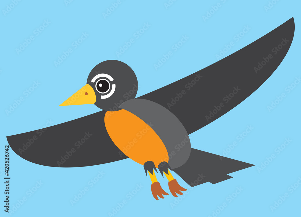 Fototapeta premium Flat Vector Robin