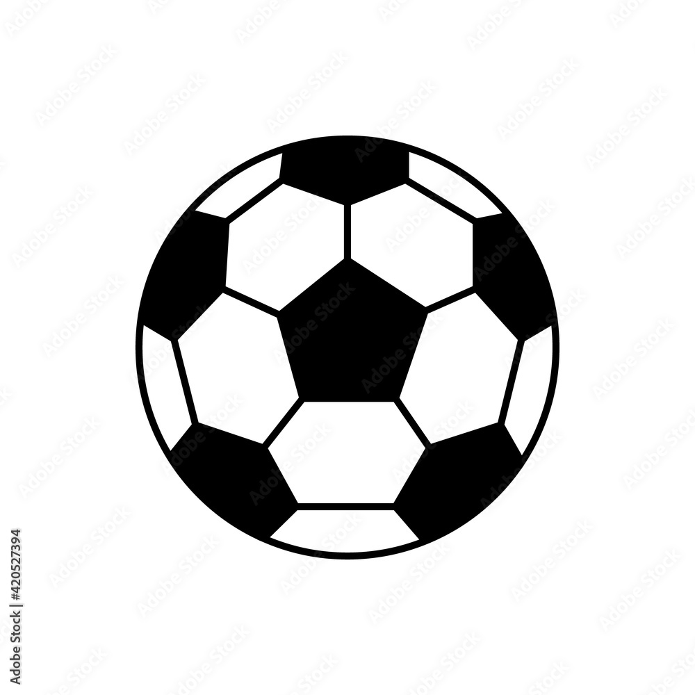 Soccer ball black icon . Clipart image isolated on white background