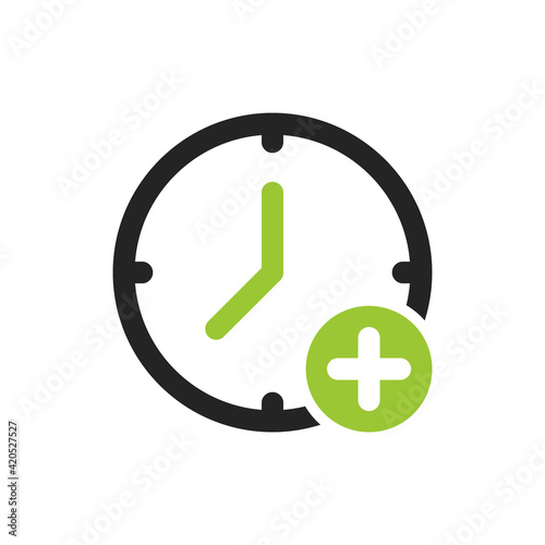 Extra hours icon. Clipart image isolated on white background