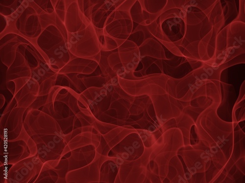 Red Smoked Background. 3D Render.