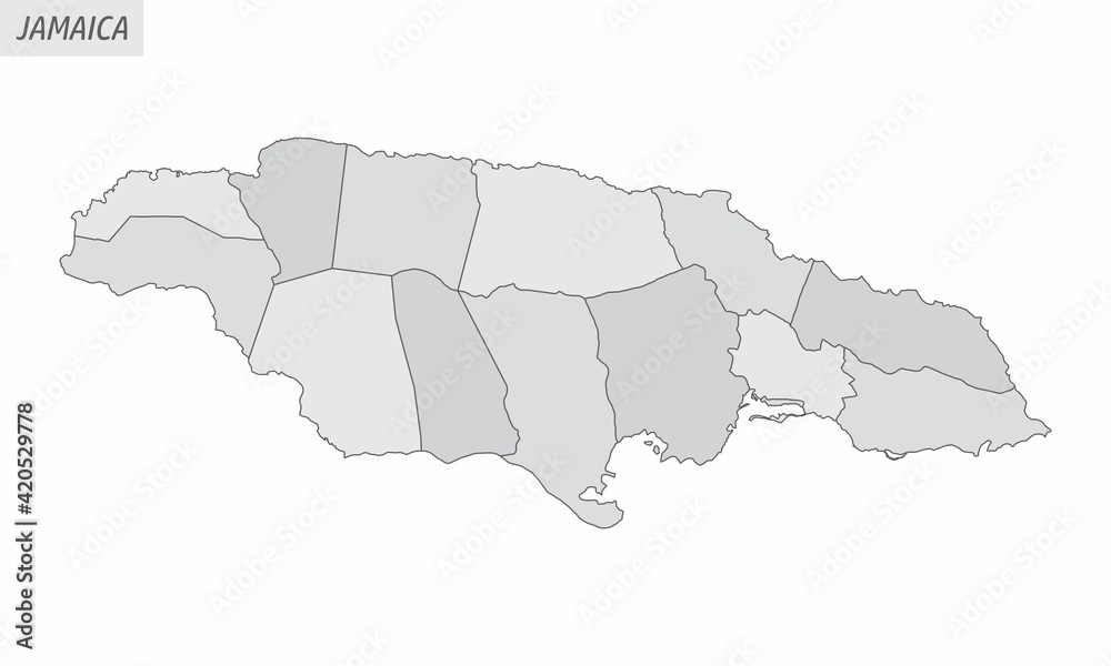 Fototapeta premium Jamaica grayscale map