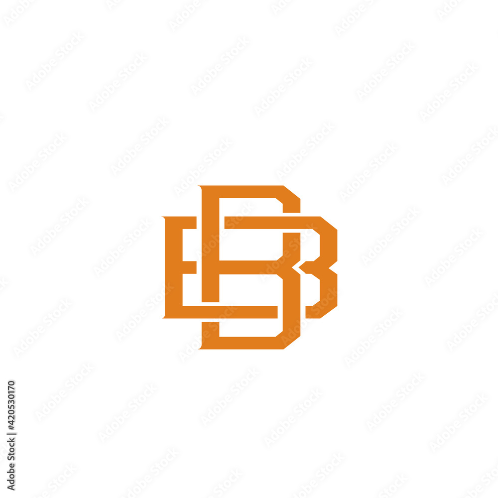 Initial letter B and B, BB, overlapping interlock monogram logo, golden colour on white background Initial letter B and B, BB, overlapping interlock monogram logo, golden colour on white background