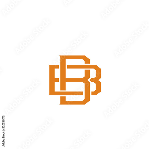 Initial letter B and B, BB, overlapping interlock monogram logo, golden colour on white background