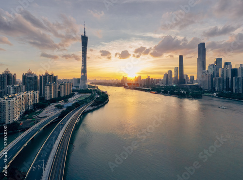 Guangzhou tower modern city scenery photo