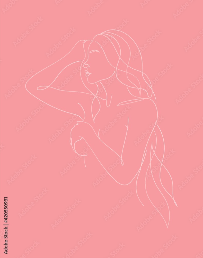 A Hand drawn sketch of a nude woman.