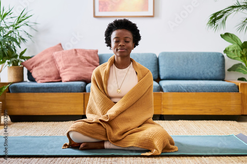 meditating at home