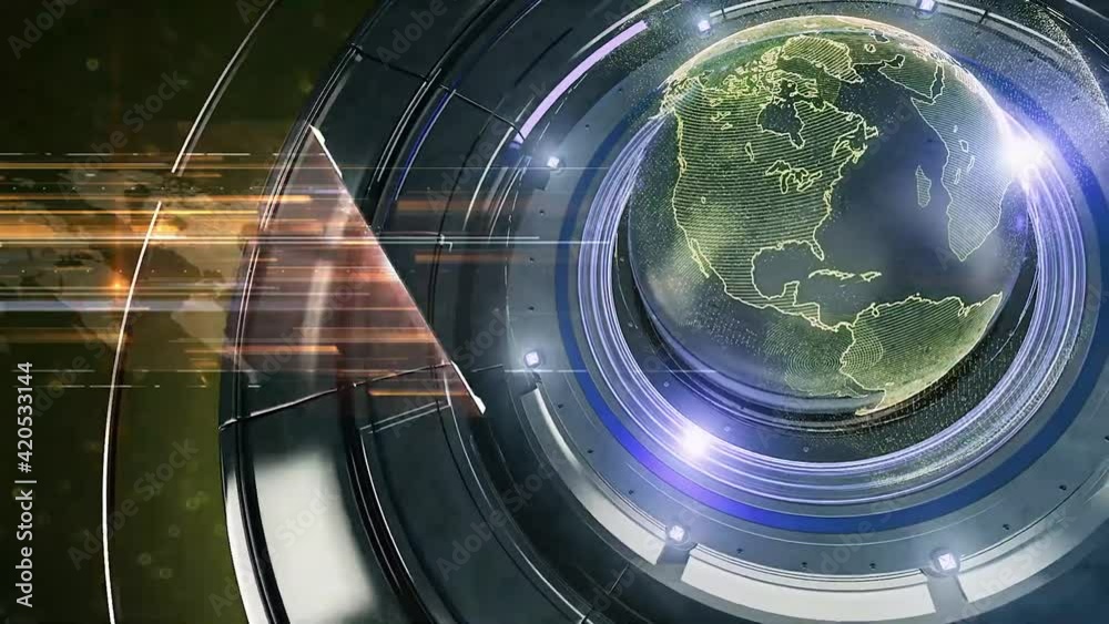 3d Digital World Map News Intro Background