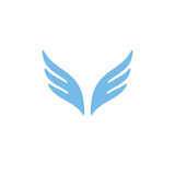 blue wings logo symbol icon vector illustration template on white background . 