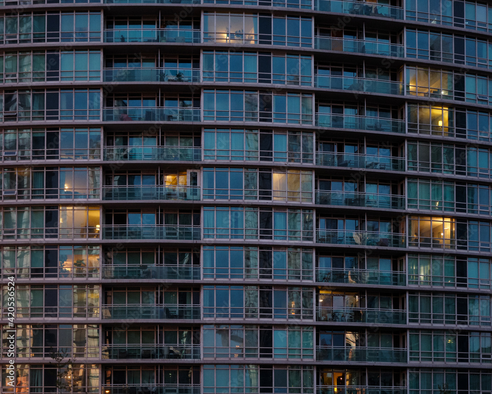 Night View of Condo Building Night View of Condo Building