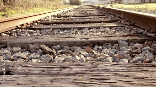 railroad tracks in the countryside