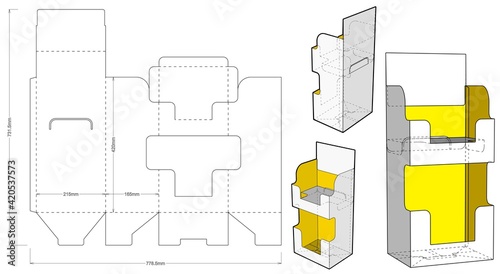Box for Display Stand and Die-cut Pattern.