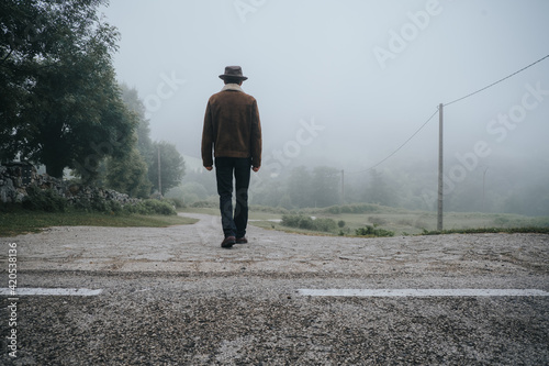 tall man in the mist photo