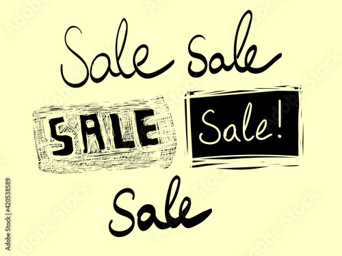 Inscription Sale in different style options.