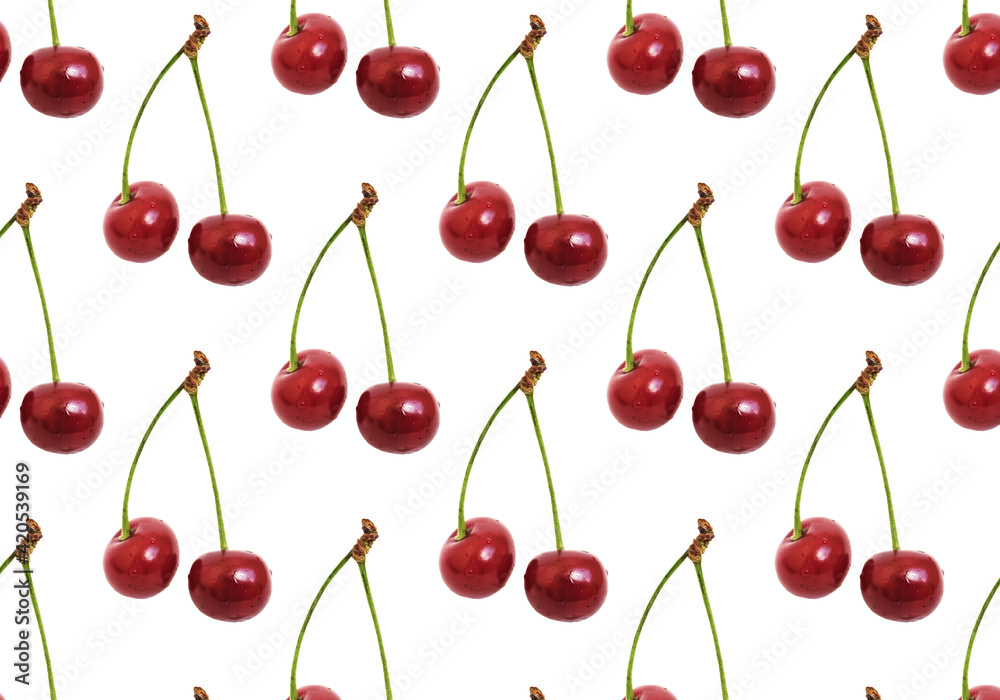 Naklejka premium Cherry pattern background 