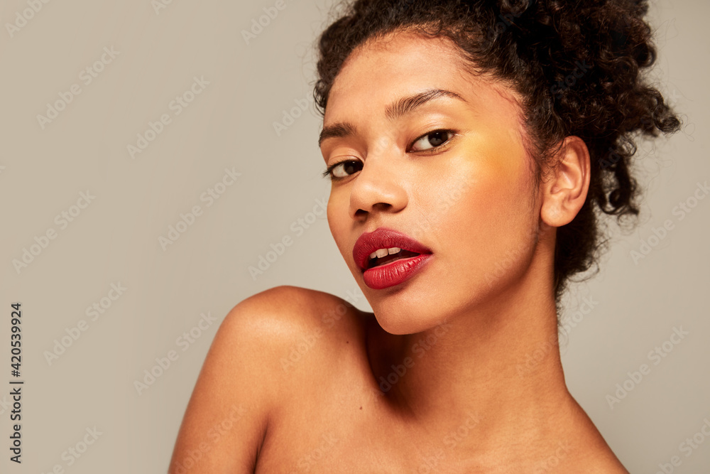 Sexy red lips look Stock Photo | Adobe Stock