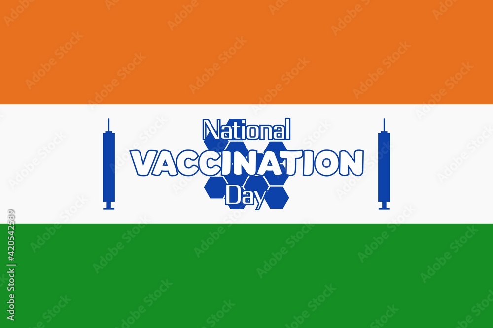 National Vaccination Day vector poster design. Indian national day for