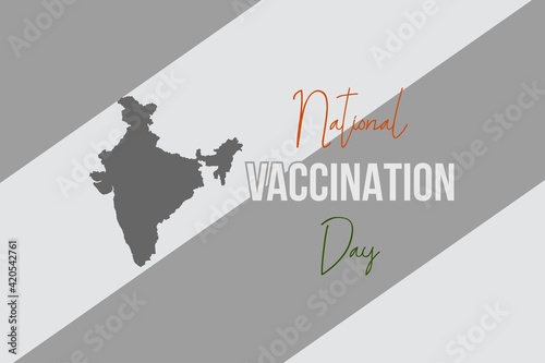 National Vaccination day. Indian national map. Coronavirus vaccine awareness. 