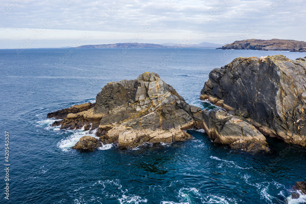 Aerial view of the coastline at Dawros in County Donegal - Ireland Aerial view of the coastline at Dawros in County Donegal - Ireland