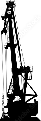 black nautical industrial crane silhouette