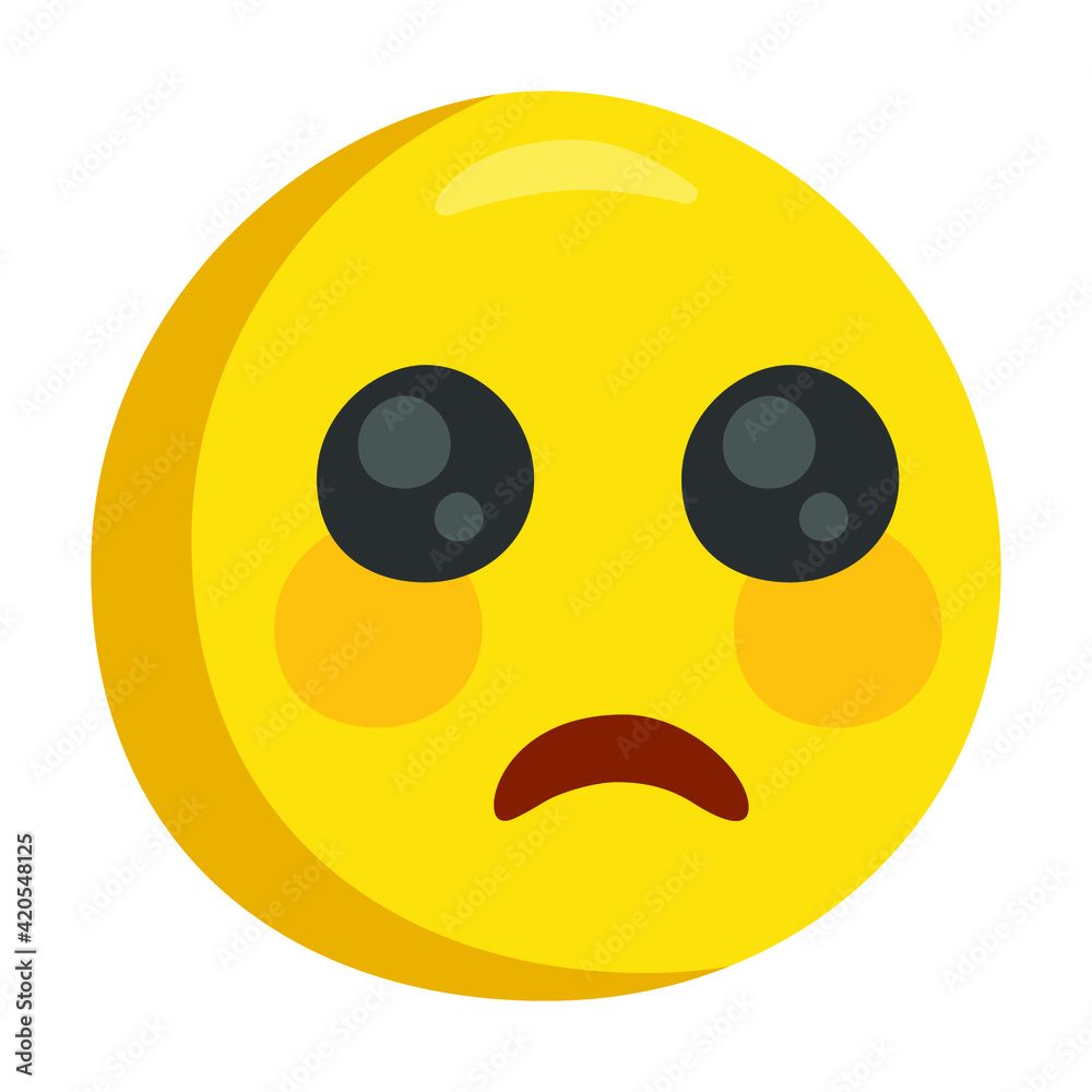 Fototapeta premium Pleading Icon Illustration. Emotion Adoration Vector Symbol Emoticon Design Doodle Vector.