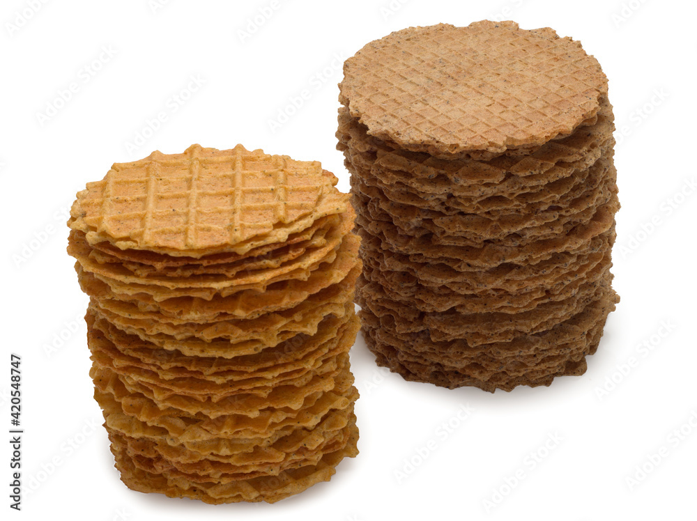 Crispy wafers isolated on a white background Crispy wafers isolated on a white background