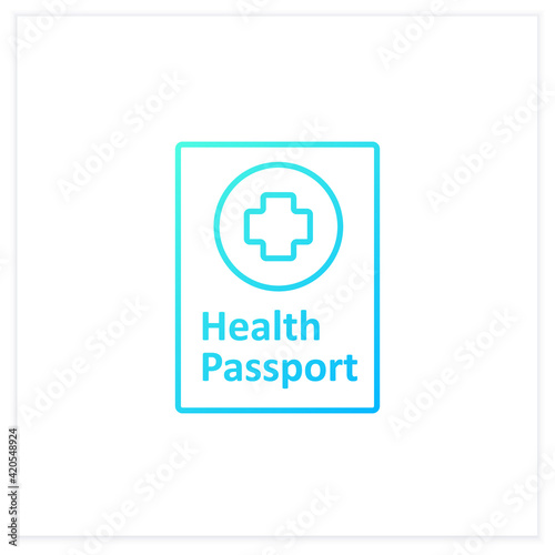 Health passport gradient icon. Personal medical document. Vaccination passport. Covid19 concept.Isolated vector illustration.Suitable to banners, mobile apps and presentation