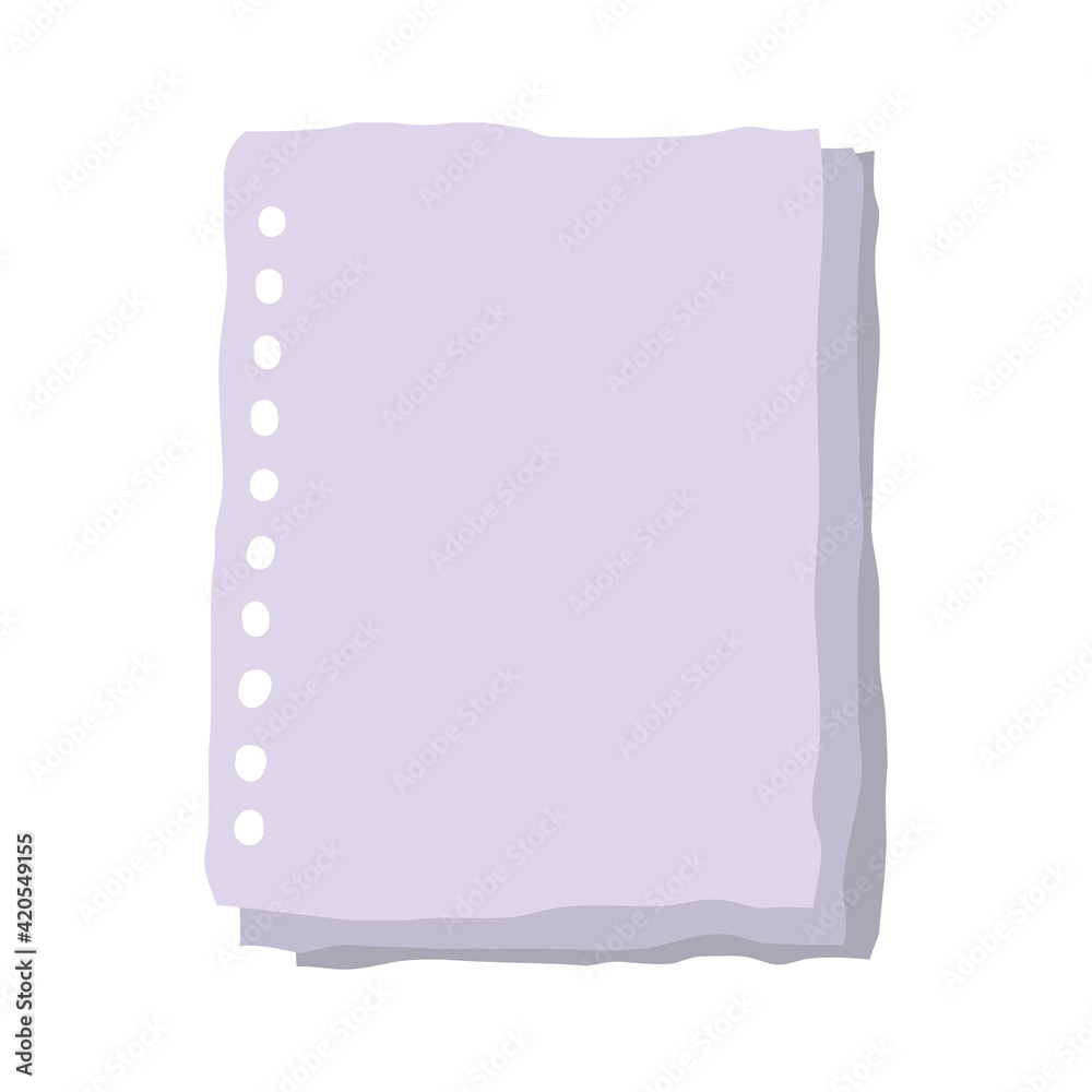 Obraz premium Sheets of notes hand-drawn vector isolated on white background.