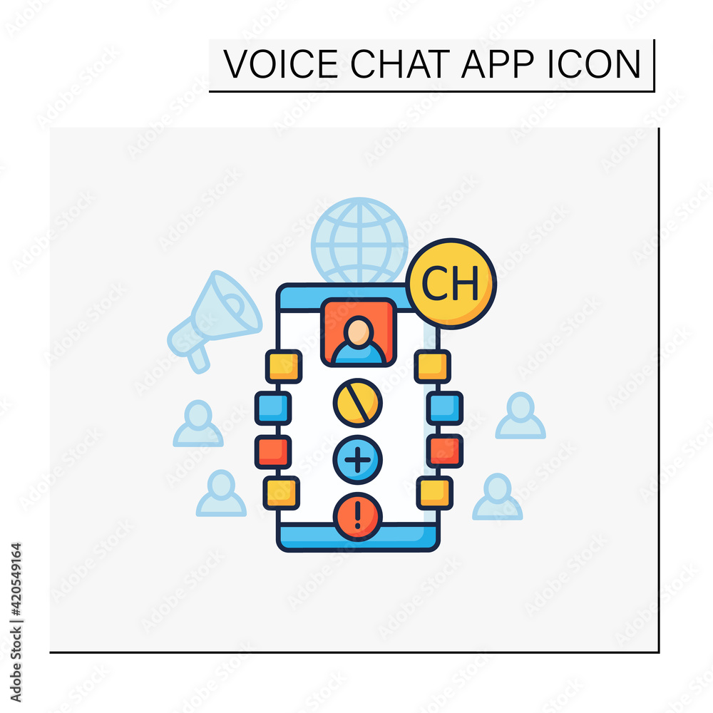Chat moderator color icon. Main person in application. Administrator