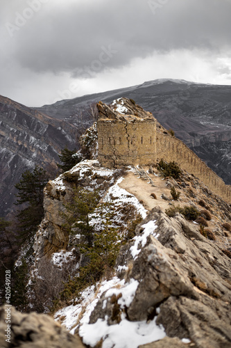 Gunibsky fortress. Russia, Republic of Dagestan, village Gunib. photo