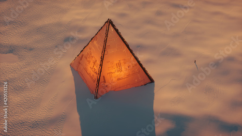 3D Illustration of an ancient alien pyramid