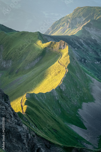 Swiss alpine ridge landscape